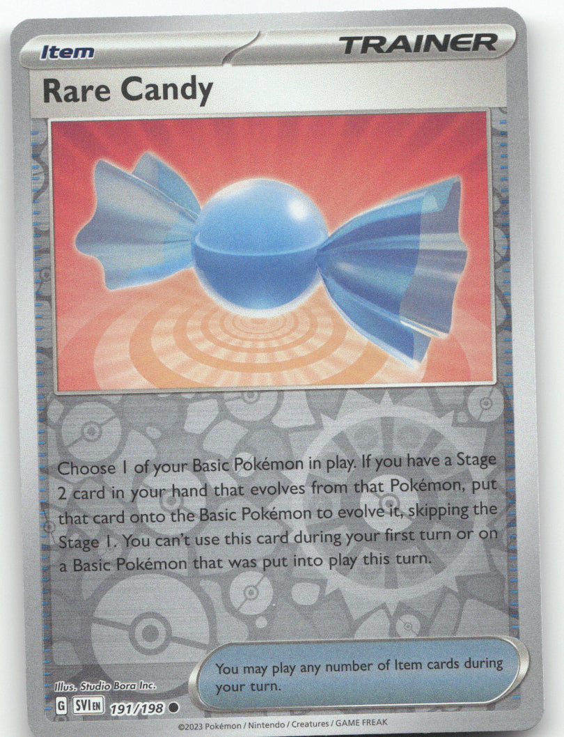 Rare Candy Reverse Holo Common SV01: Scarlet & Violet Base Set 191/198 NM