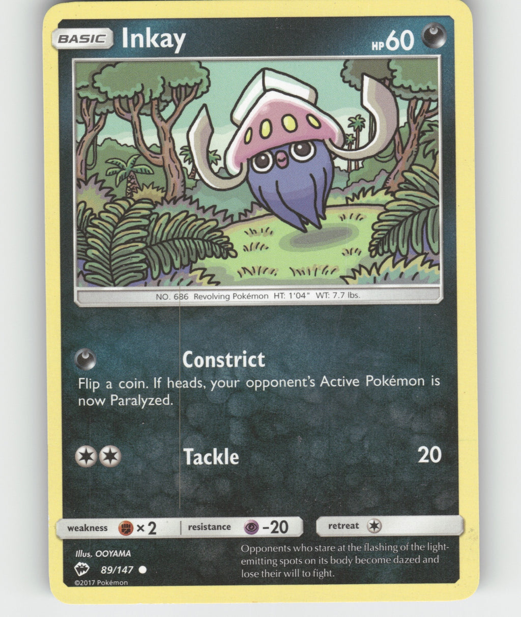 Inkay Common SM - Burning Shadows 89/147 NM