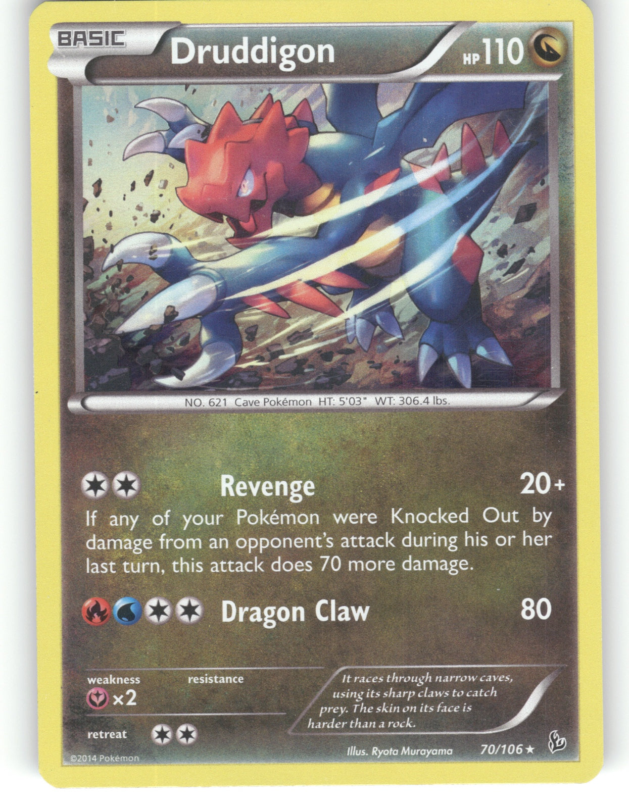 Druddigon Holo Rare XY - Flashfire 70/106 NM