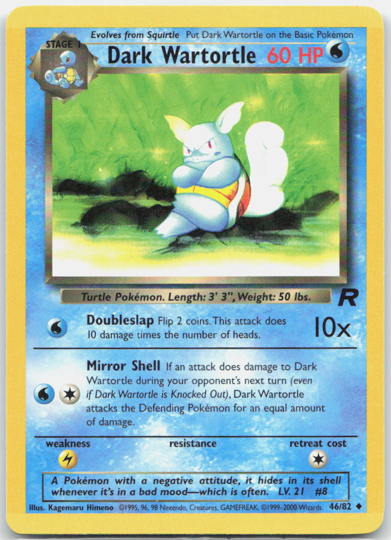 Dark Wartortle Unlimited Uncommon Team Rocket 46/82 NM