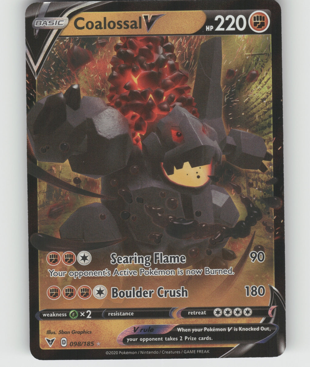 Coalossal V Holo Ultra Rare SWSH04: Vivid Voltage 098/185 NM