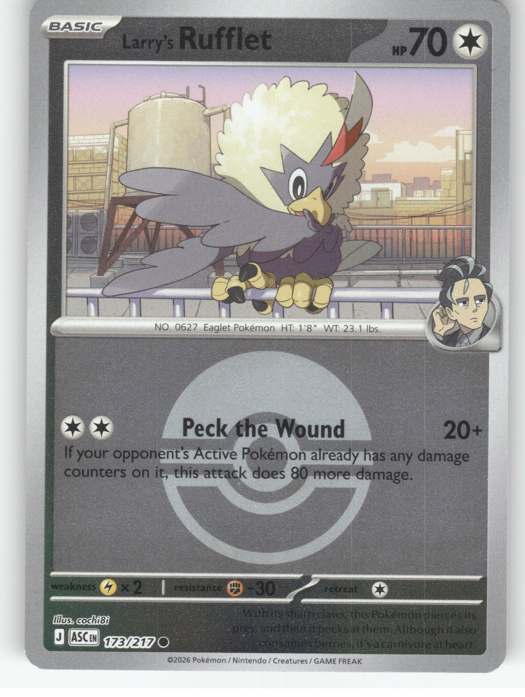 Larry's Rufflet (Poke Ball) Reverse Holo Common ME: Ascended Heroes 173/217 NM