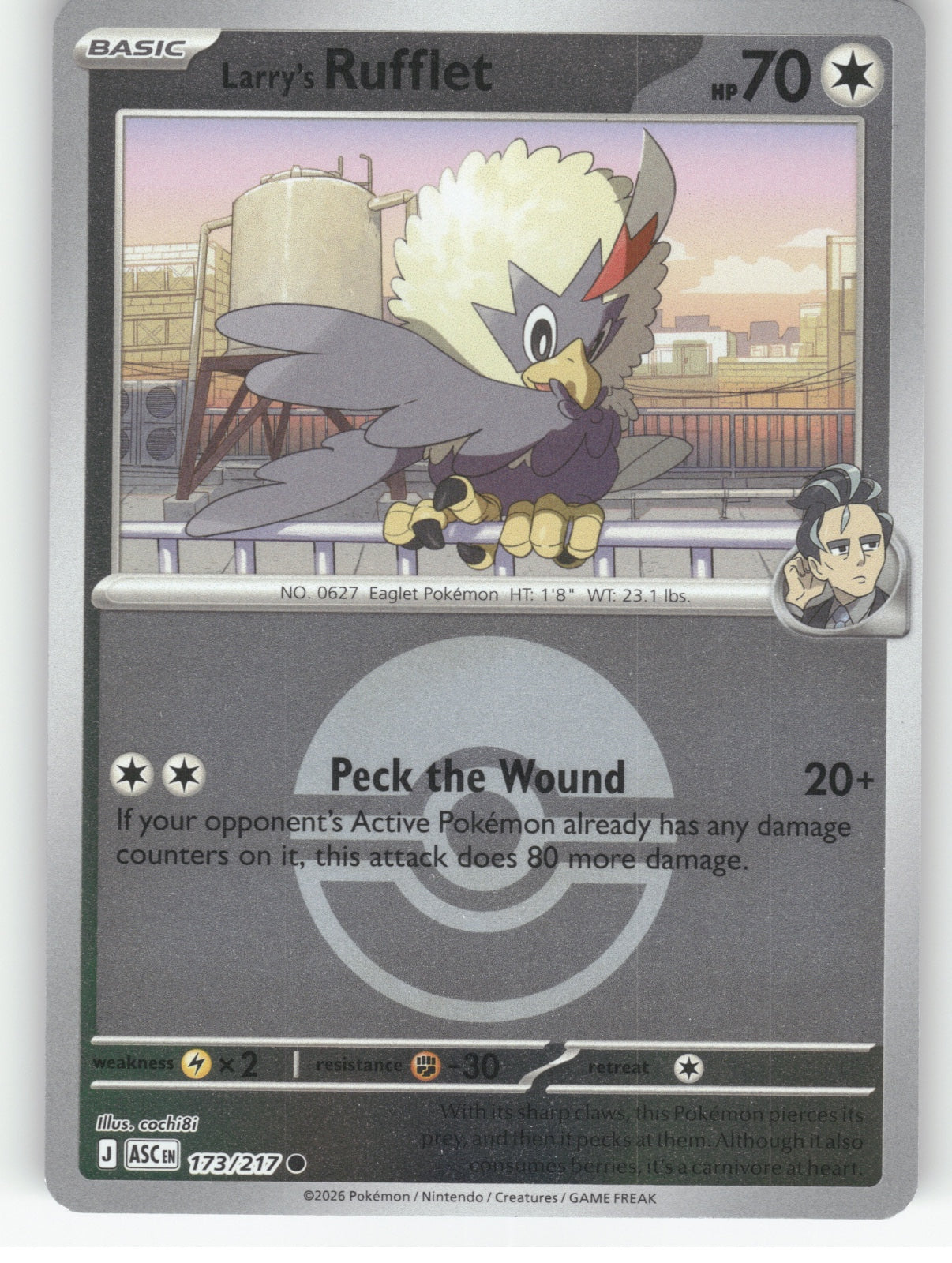 Larry's Rufflet (Poke Ball) Reverse Holo Common ME: Ascended Heroes 173/217 NM