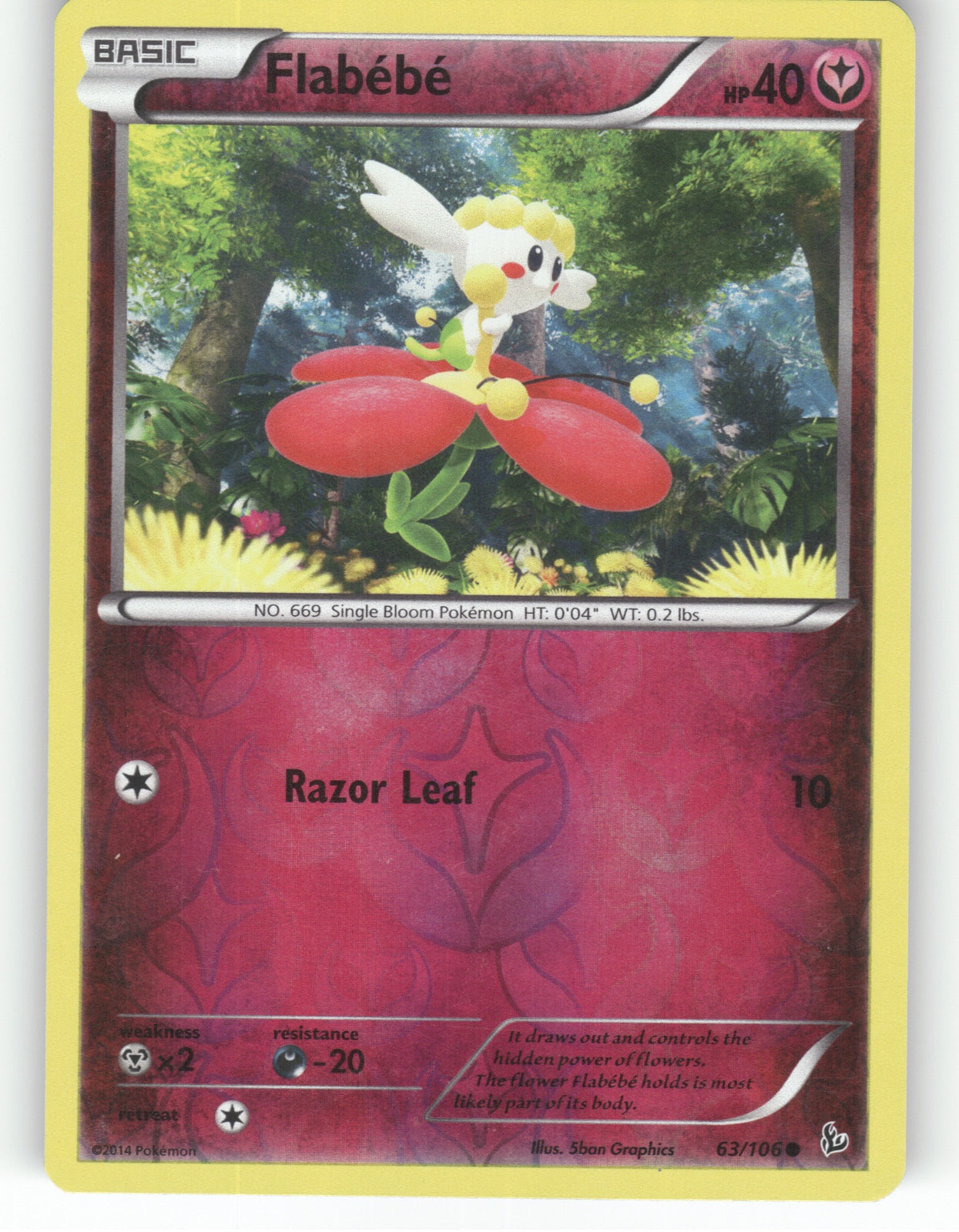 Flabebe (62) Reverse Holo Common XY - Flashfire 62/106 NM