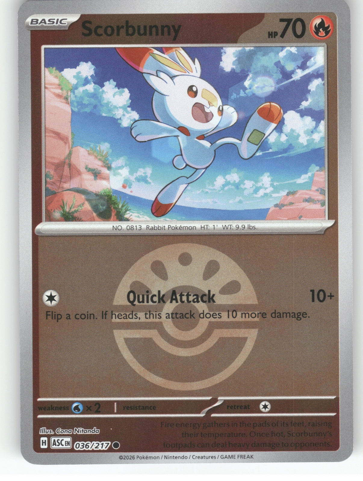 Scorbunny - (Friend Ball) Reverse Holo Common ME: Ascended Heroes 036/217 NM