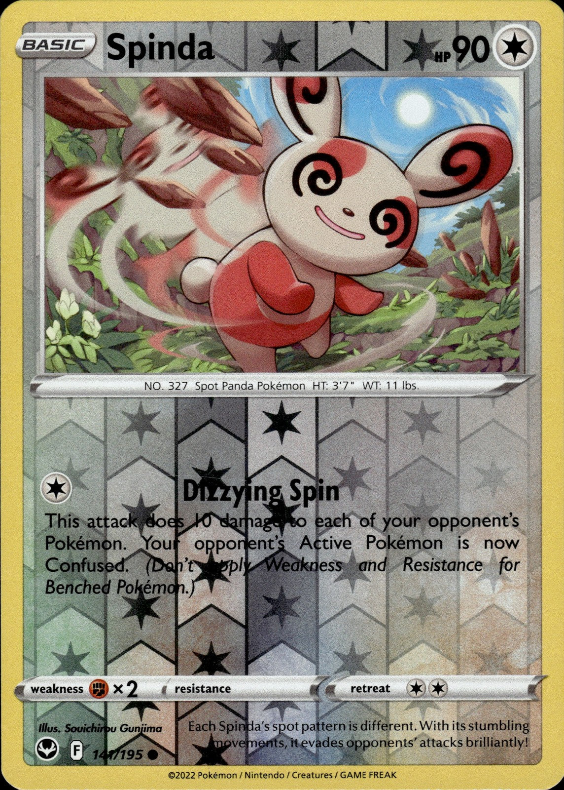 Spinda Reverse Holo Common SWSH12: Silver Tempest 141/195 NM