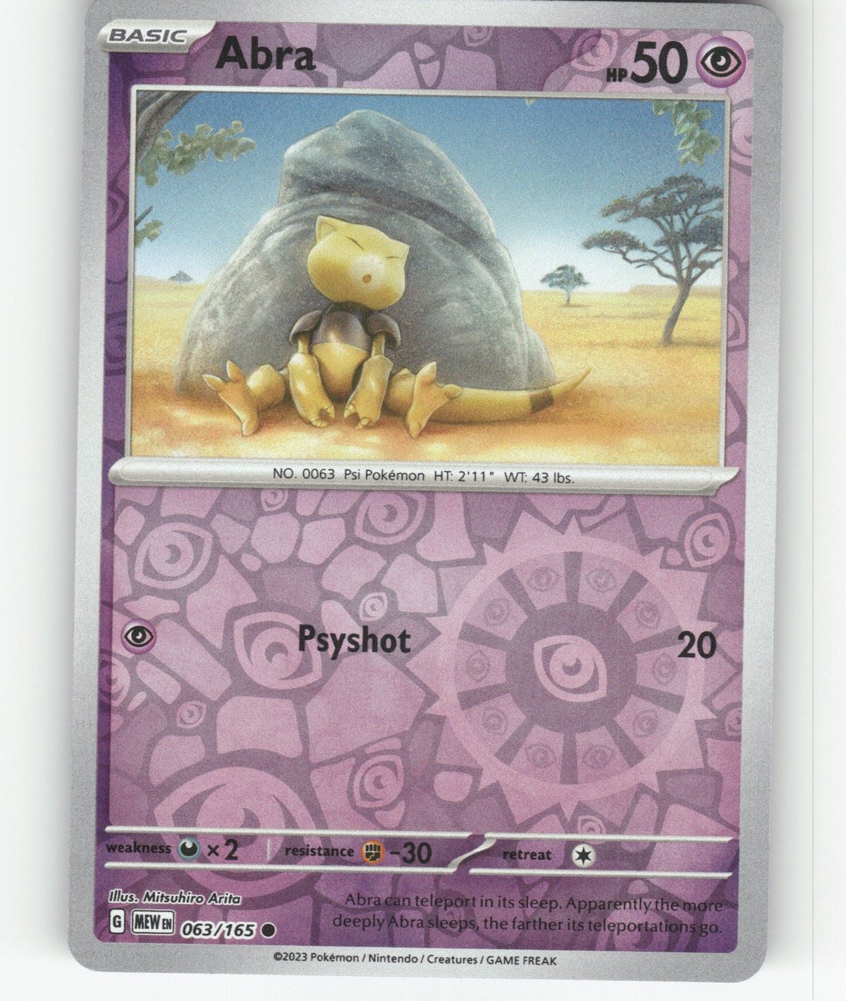 Abra Reverse Holo Common SV: Scarlet & Violet 151 063/165 NM