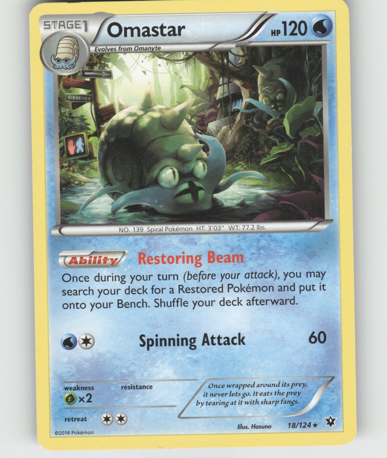 Omastar Rare XY - Fates Collide 18/124 NM