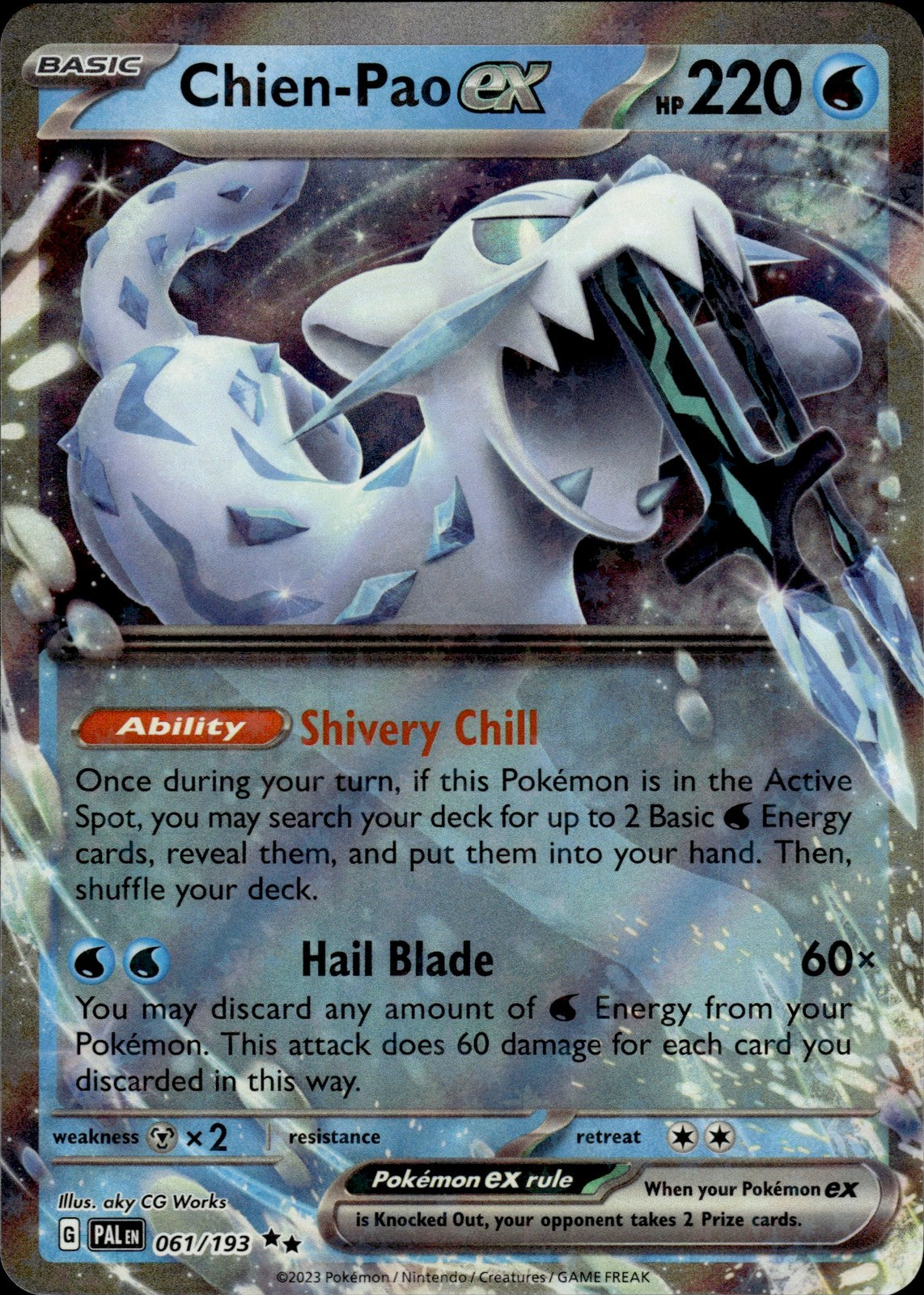 Chien-Pao ex Holo Double Rare SV02: Paldea Evolved 061/193 NM