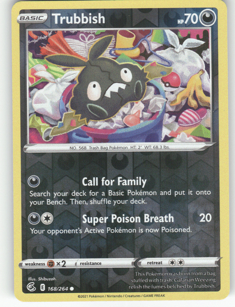 Trubbish Reverse Holo Common SWSH08: Fusion Strike 168/264 NM