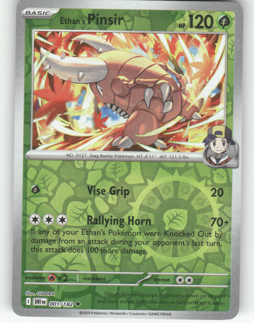 Ethan's Pinsir Reverse Holo Uncommon SV10: Destined Rivals 001/182 NM