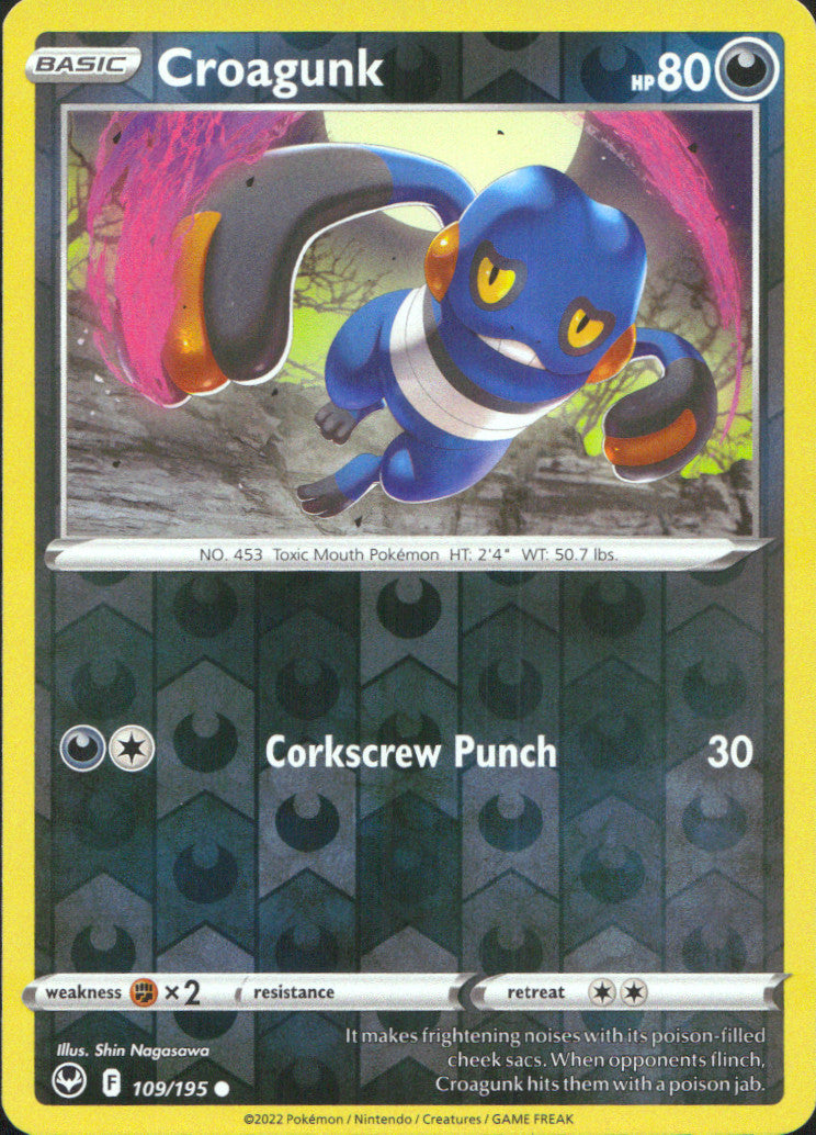 Croagunk Reverse Holo Common SWSH12: Silver Tempest 109/195 NM