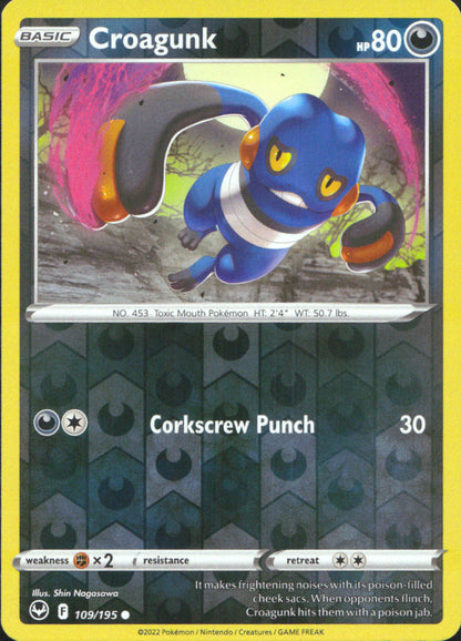 Croagunk Reverse Holo Common SWSH12: Silver Tempest 109/195 NM