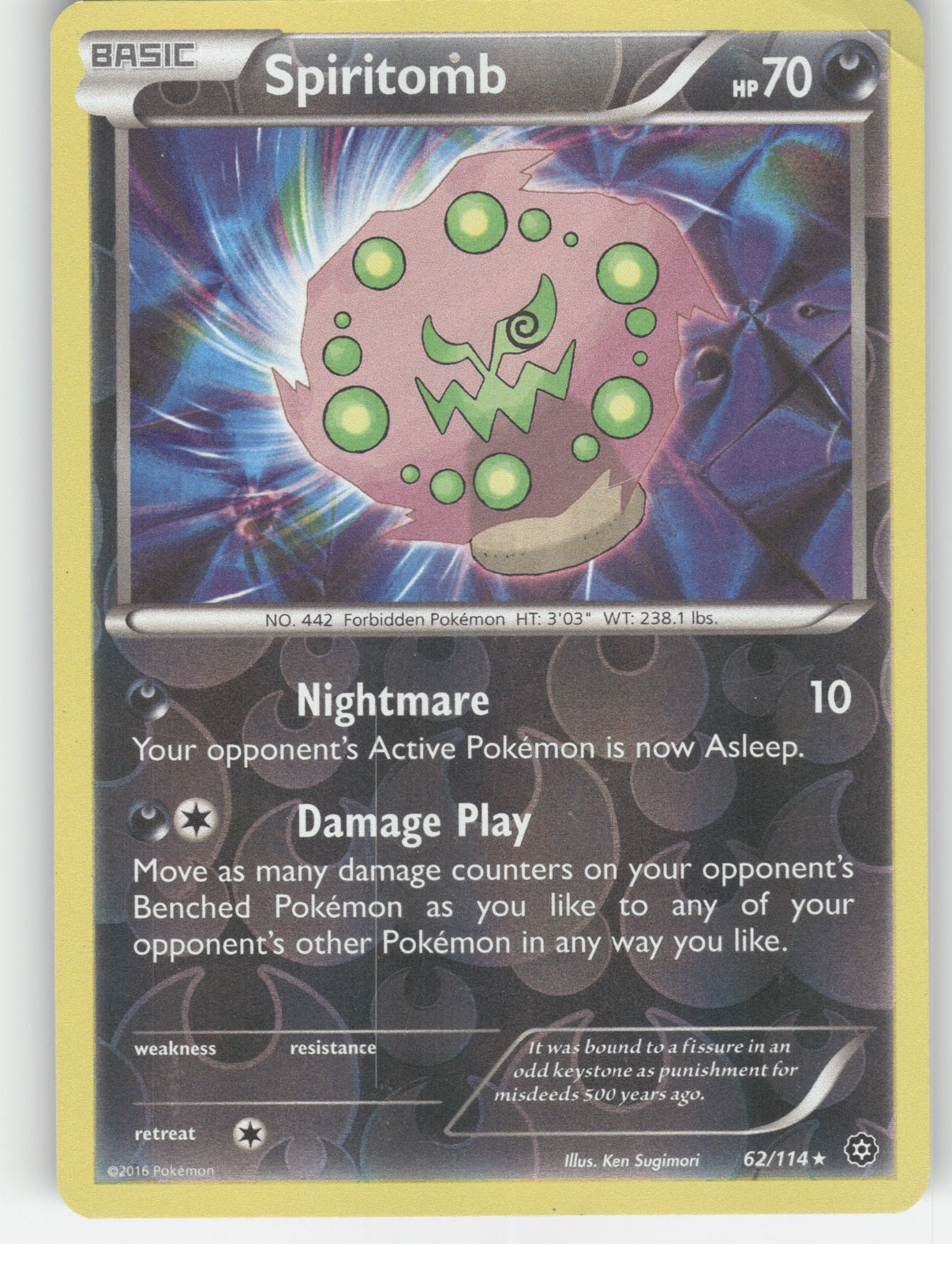 Spiritomb Reverse Holo Rare XY - Steam Siege 62/114 NM