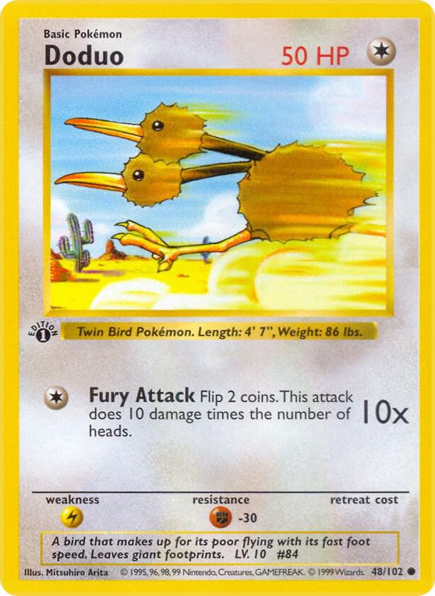 Doduo 1st Edition Common Base Set (Shadowless) 048/102 HP