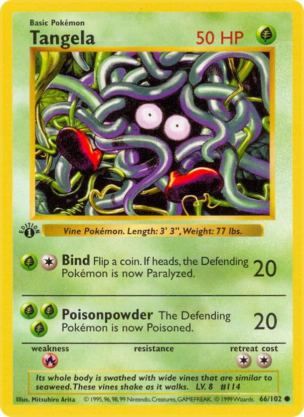 Tangela Unlimited Common Base Set (Shadowless) 066/102 MP
