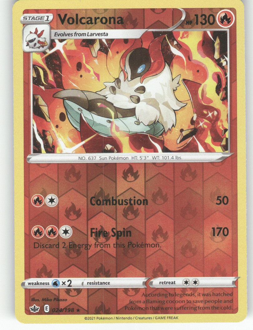 Volcarona Reverse Holo Rare SWSH06: Chilling Reign 024/198 NM