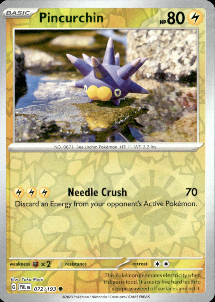 Pincurchin Reverse Holo Common SV02: Paldea Evolved 072/193 NM