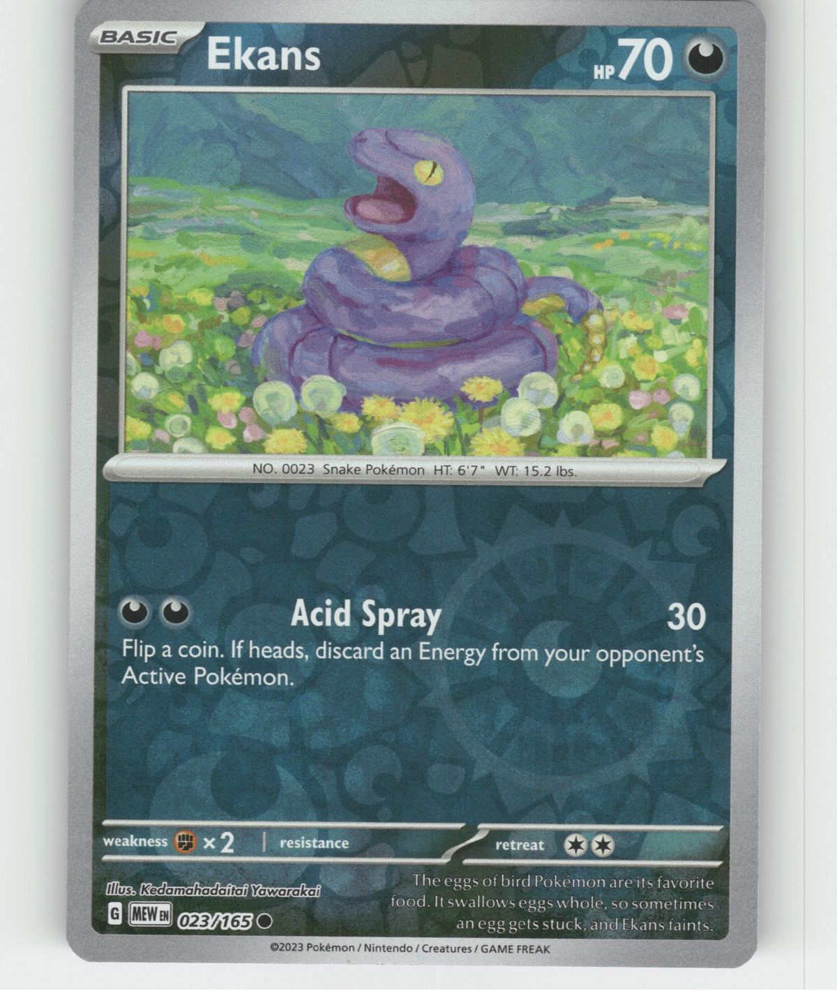 Ekans Reverse Holo Common SV: Scarlet & Violet 151 023/165 NM