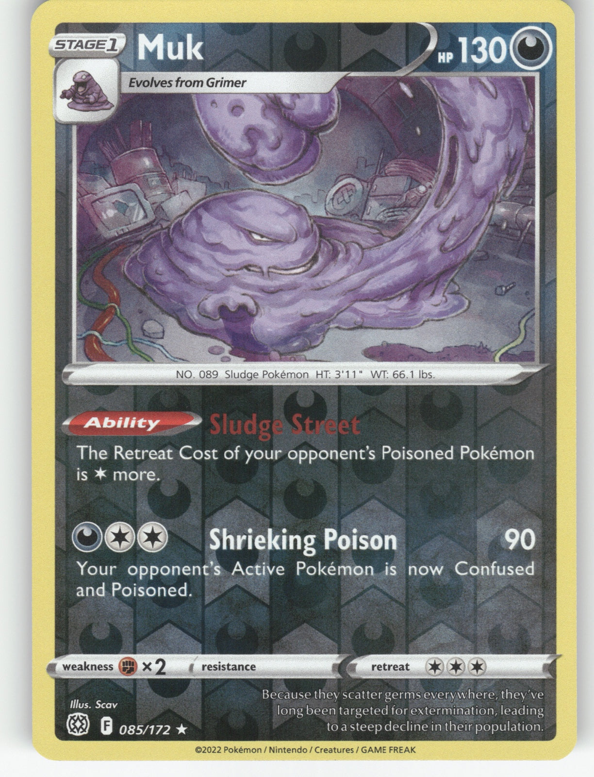 Muk Reverse Holo Rare SWSH09: Brilliant Stars 085/172 NM