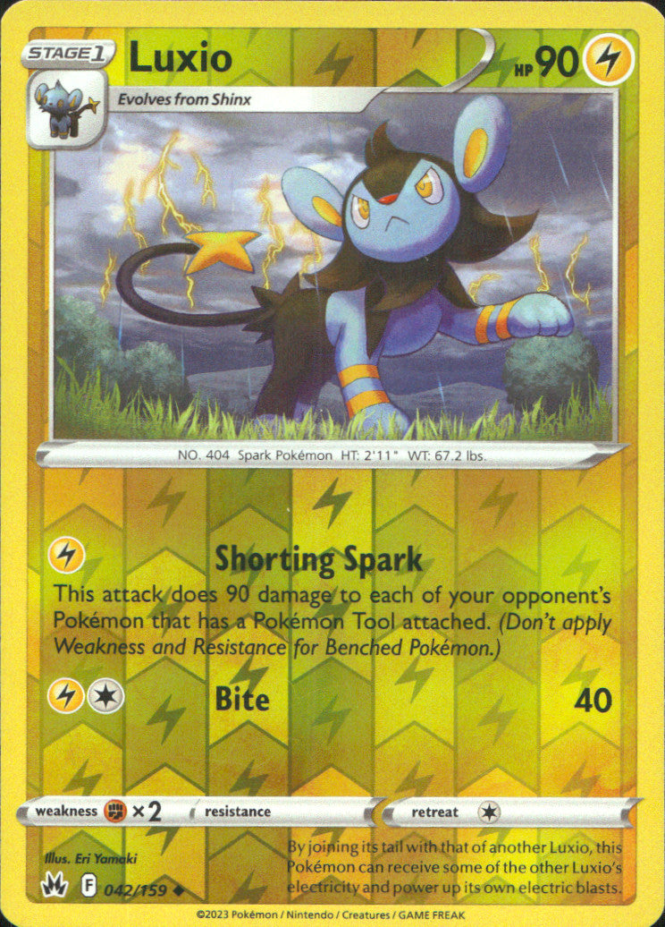 Luxio (42) Reverse Holo Uncommon SWSH: Crown Zenith 042/159 NM