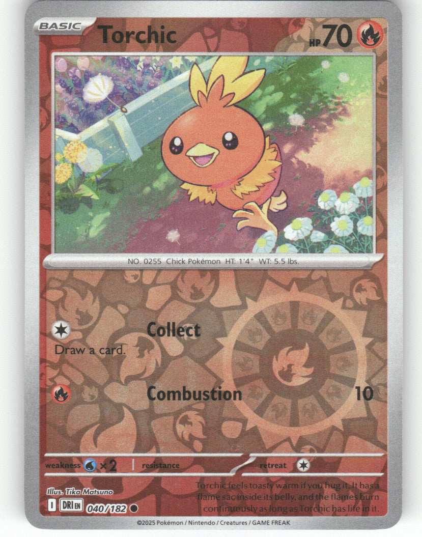 Torchic Reverse Holo Common SV10: Destined Rivals 040/182 NM