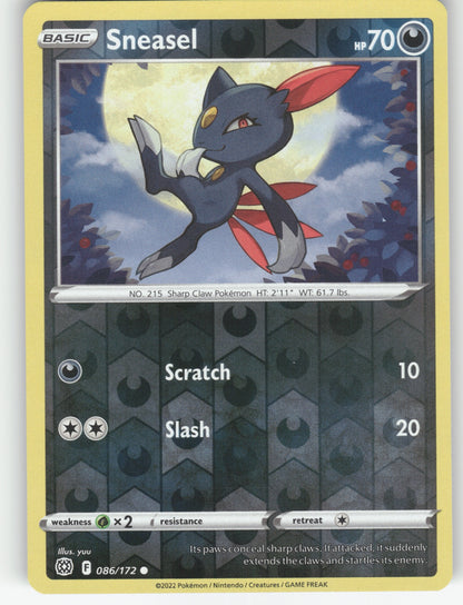 Sneasel Reverse Holo Common SWSH09: Brilliant Stars 086/172 NM