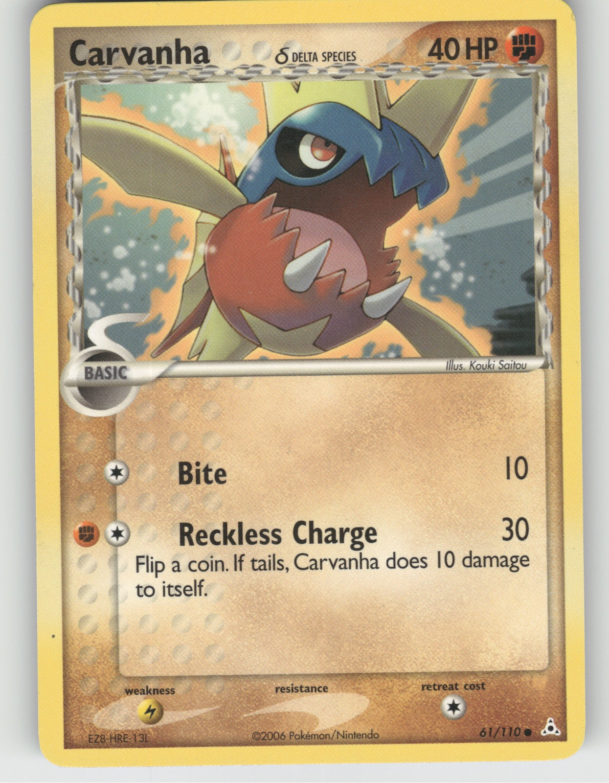 Carvanha (Delta Species) Common EX Holon Phantoms 61/110 NM