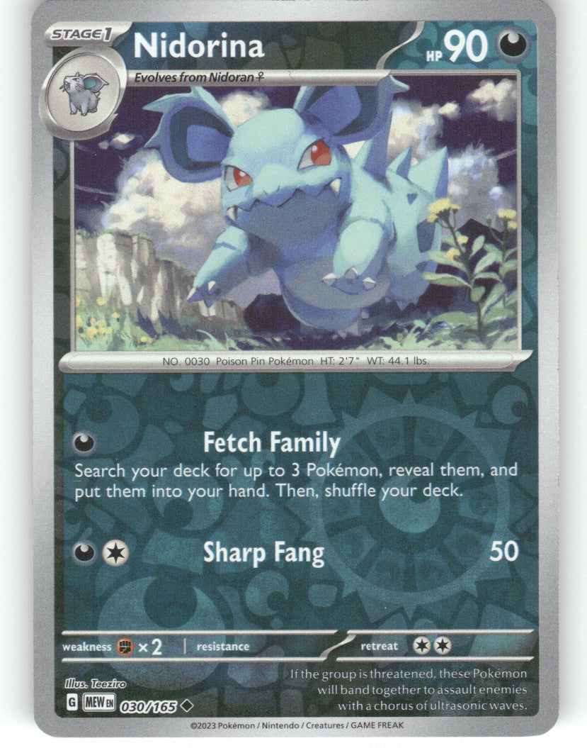 Nidorina Reverse Holo Uncommon SV: Scarlet & Violet 151 030/165 NM