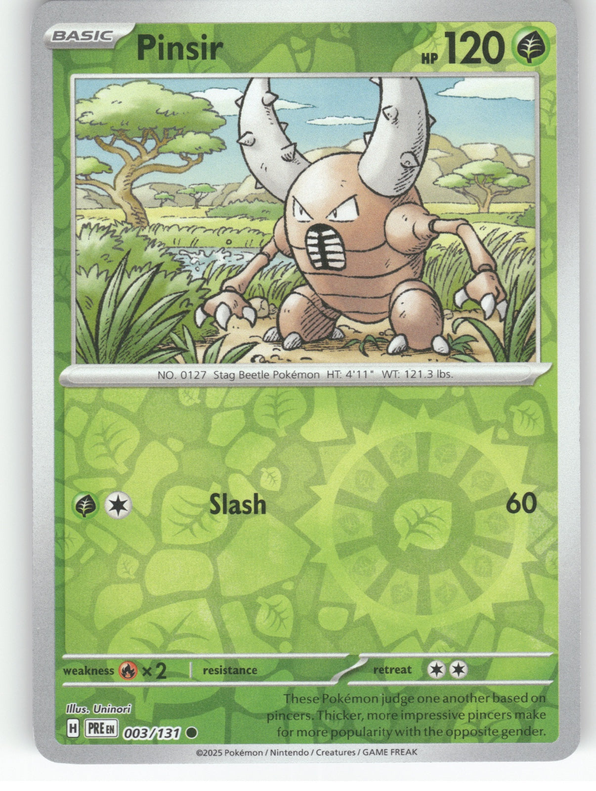 Pinsir Reverse Holo Common SV: Prismatic Evolutions 003/131 NM
