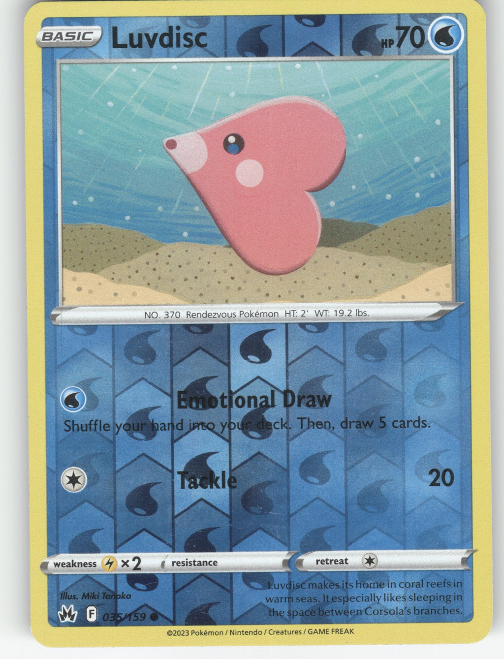 Luvdisc Reverse Holo Common SWSH: Crown Zenith 035/159 NM