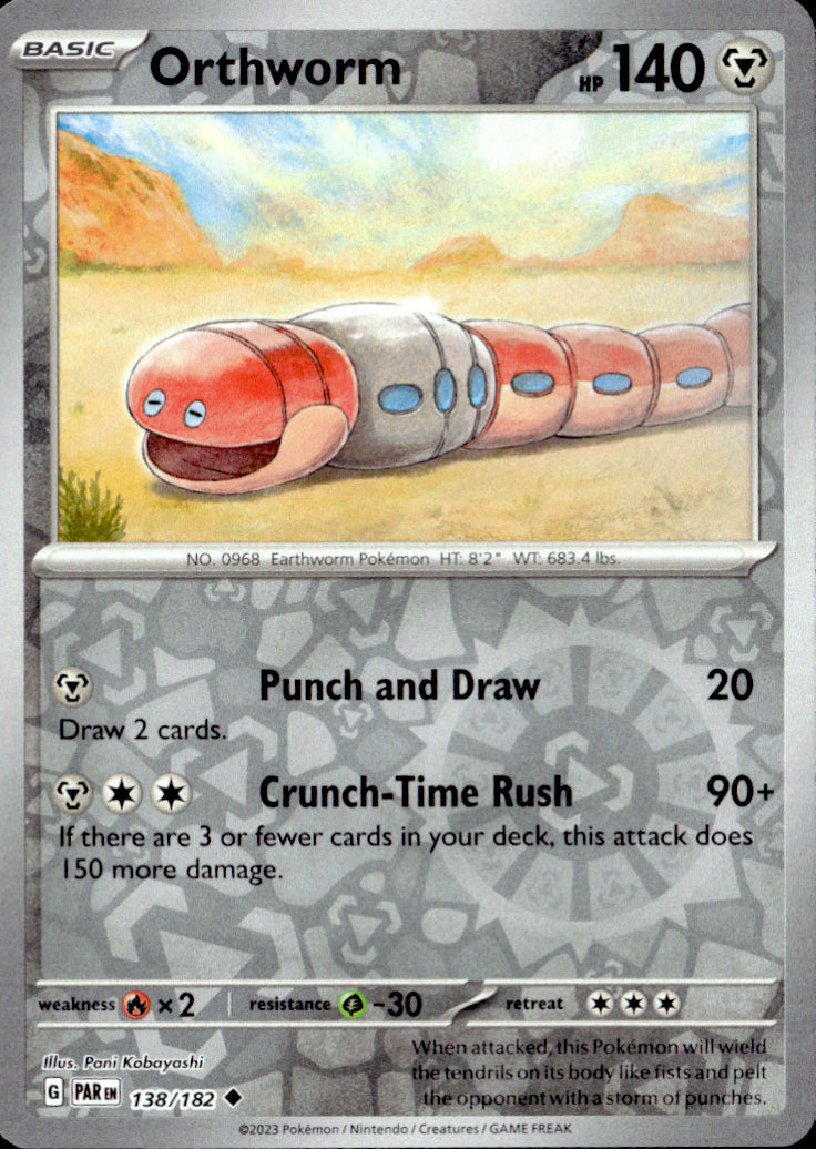 Orthworm Reverse Holo Uncommon SV04: Paradox Rift 138/182 NM