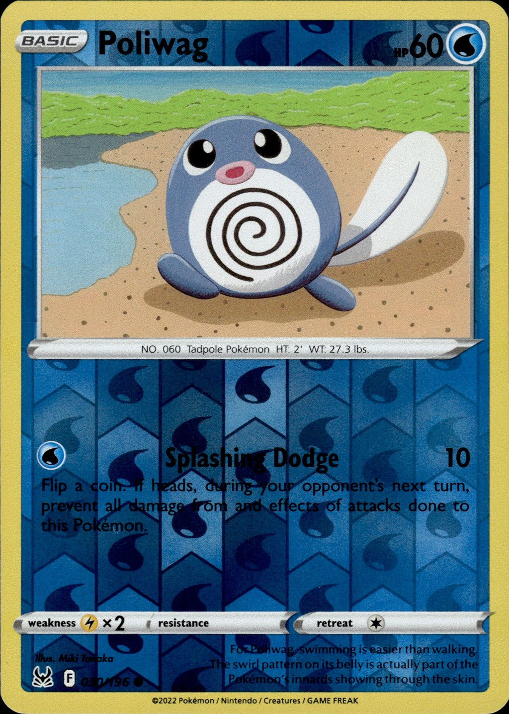 Poliwag Reverse Holo Common SWSH11: Lost Origin 030/196 NM