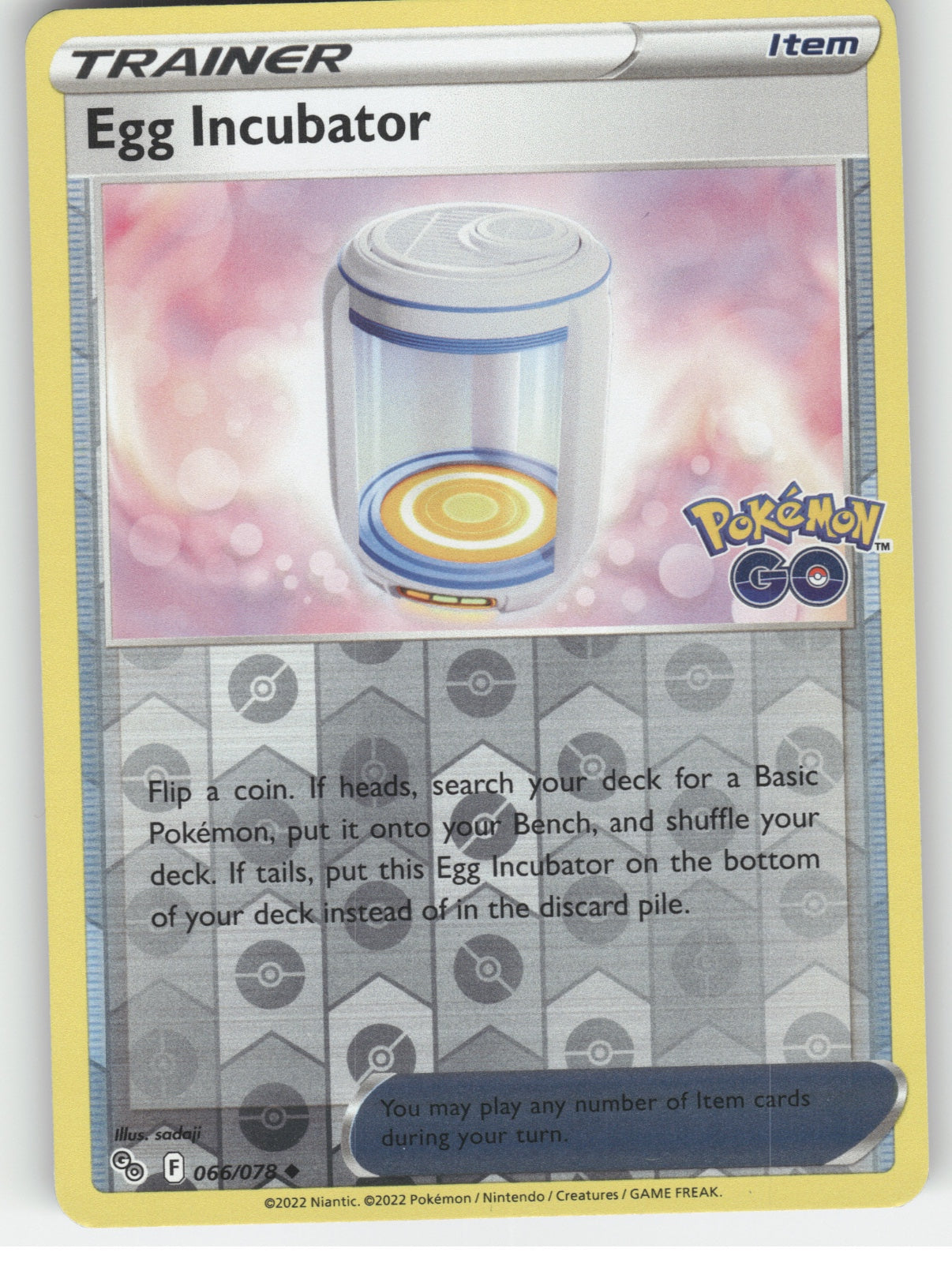 Egg Incubator Reverse Holo Uncommon Pokemon GO 066/078 NM