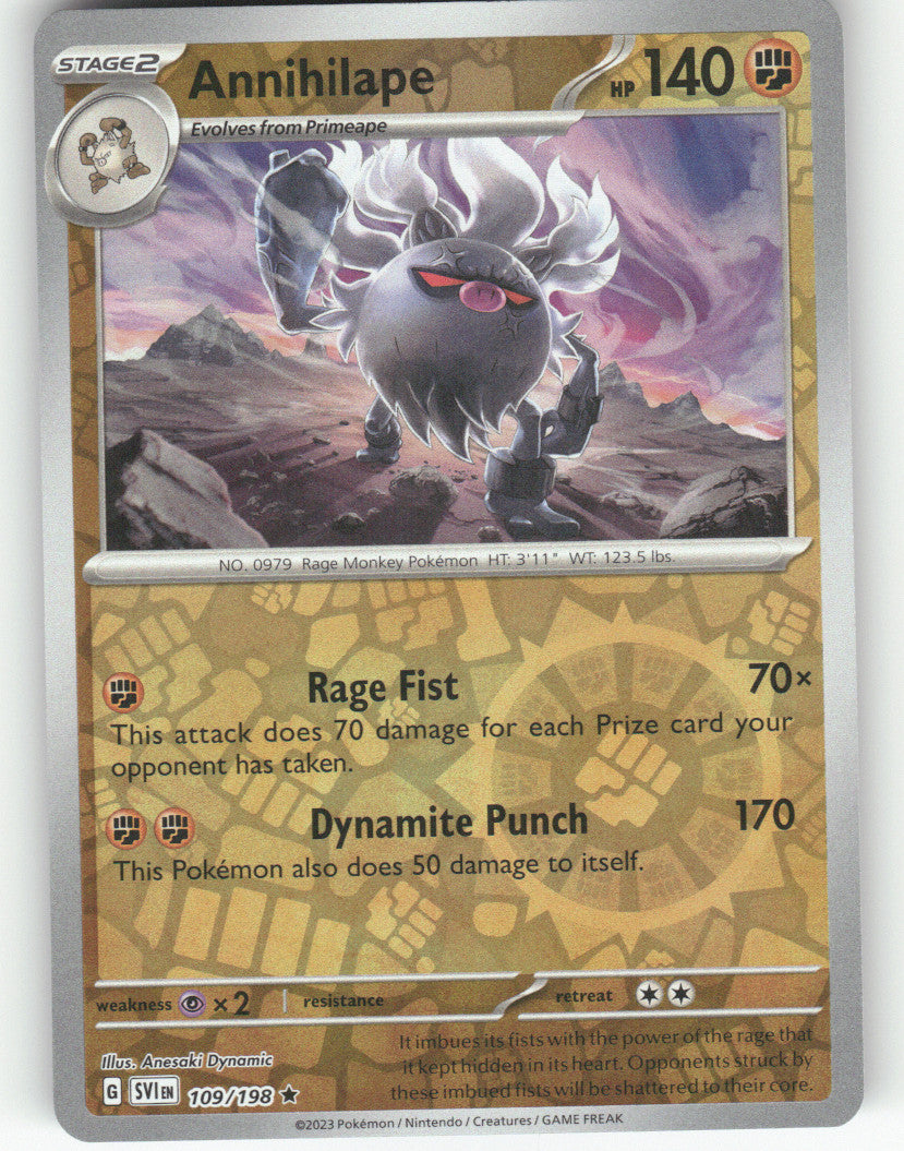 Annihilape Reverse Holo Rare SV01: Scarlet & Violet Base Set 109/198 NM