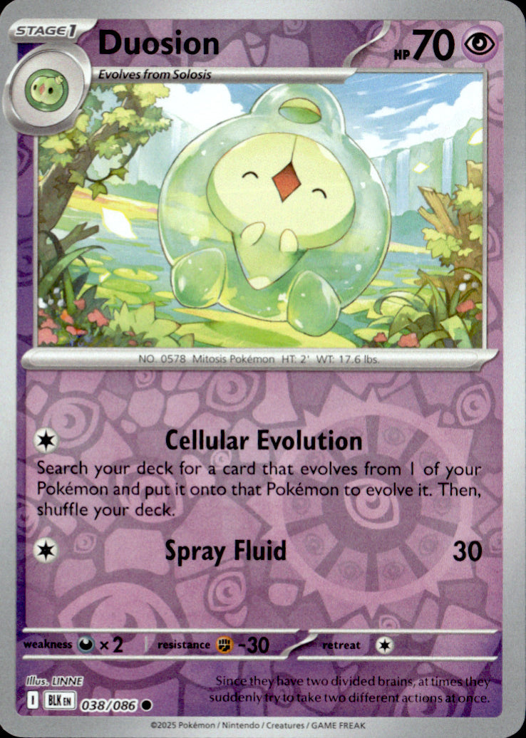 Duosion Reverse Holo Common SV: Black Bolt 038/086 NM