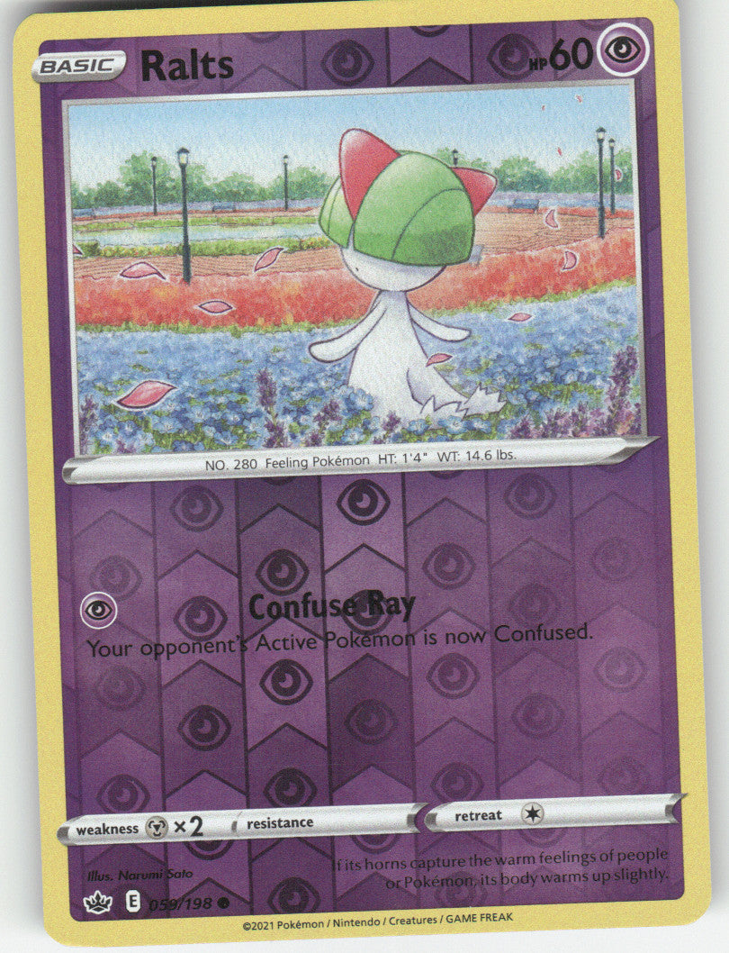 Ralts Reverse Holo Common SWSH06: Chilling Reign 059/198 NM