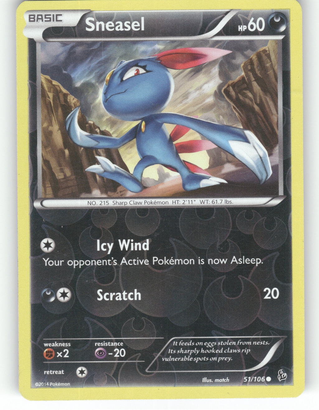 Sneasel (51) Reverse Holo Common XY - Flashfire 51/106 NM