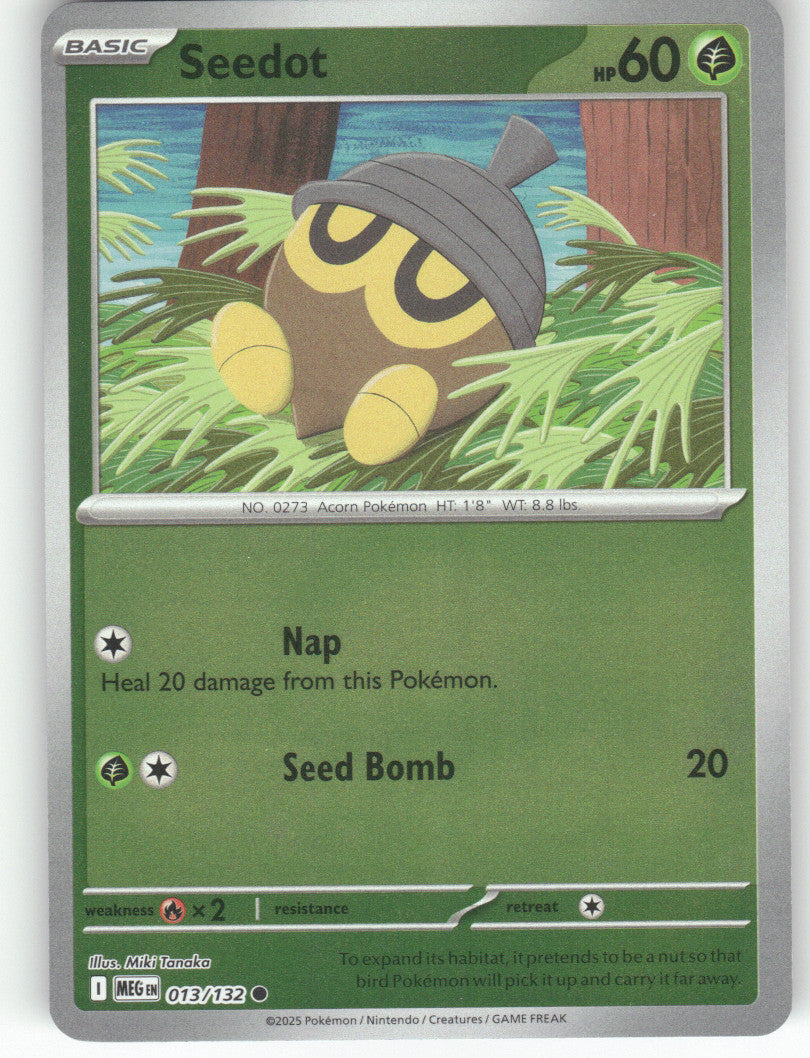 Seedot Reverse Holo Common ME01: Mega Evolution 013/132 NM