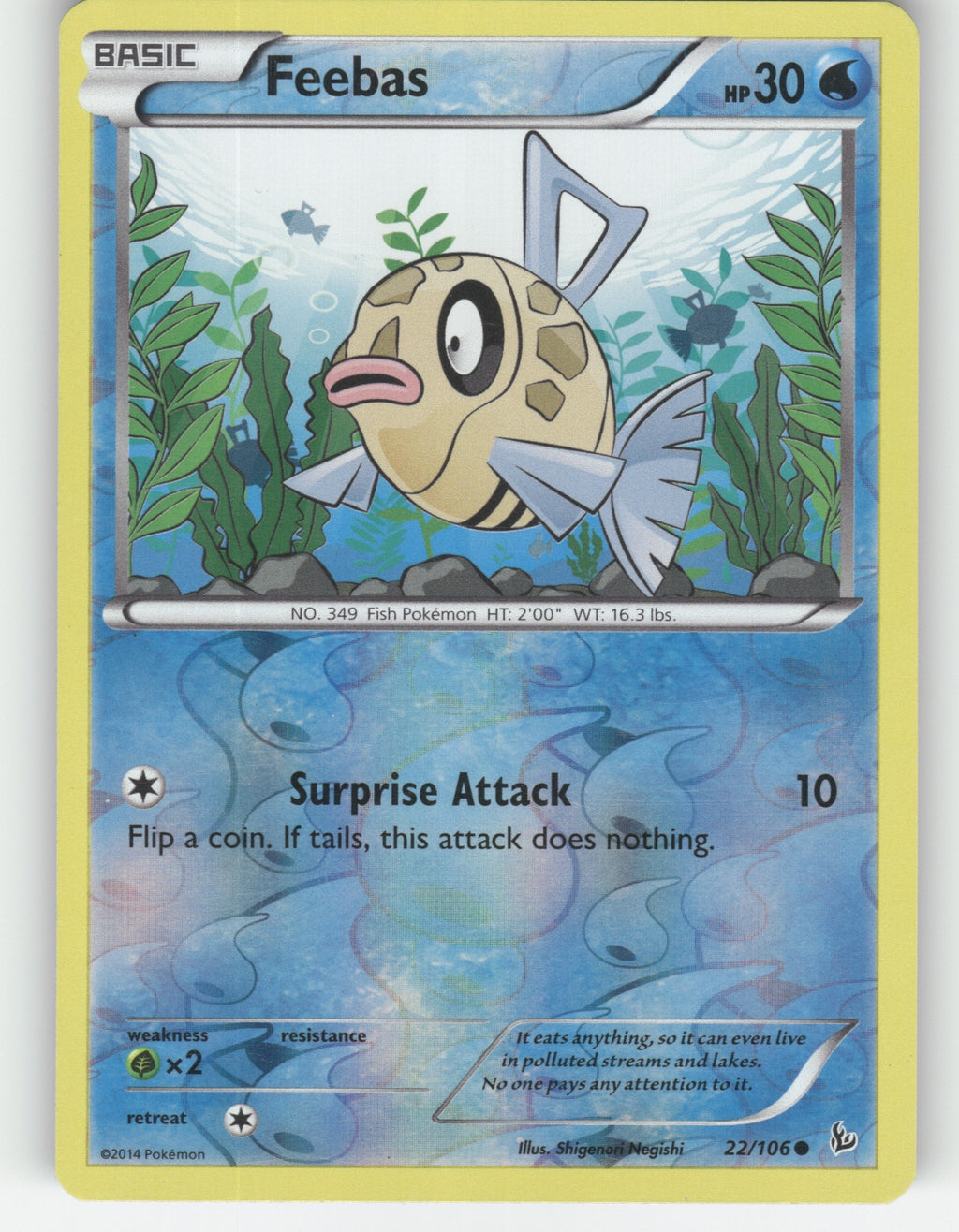 Feebas Reverse Holo Common XY - Flashfire 22/106 NM