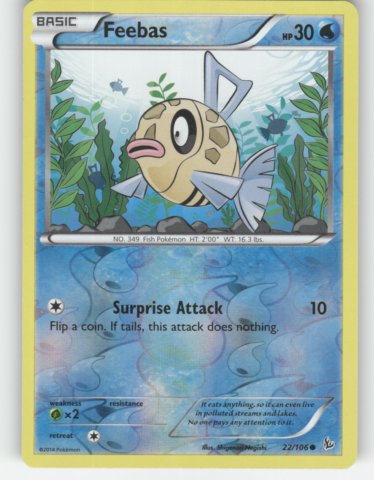 Feebas Reverse Holo Common XY - Flashfire 22/106 NM