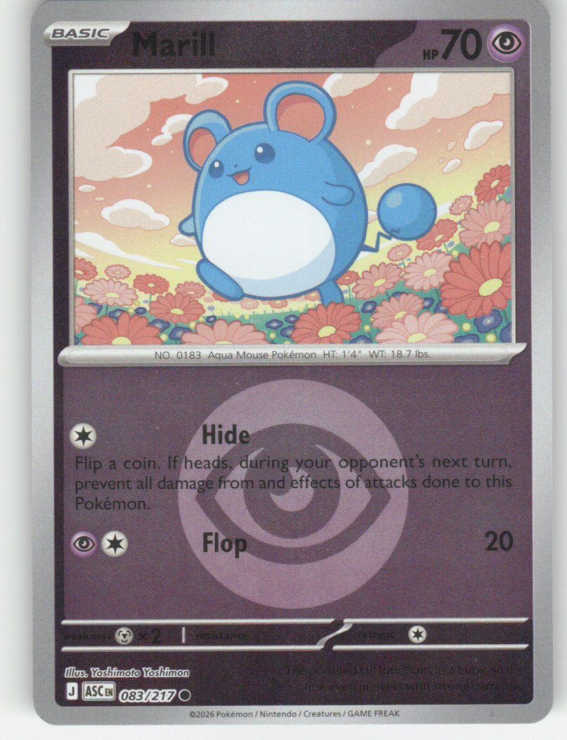Marill - (Energy Symbol Pattern) Reverse Holo Common ME: Ascended Heroes 083/217 NM