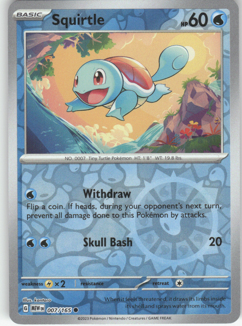 Squirtle - Reverse Holo Common SV: Scarlet & Violet 151 007/165 NM