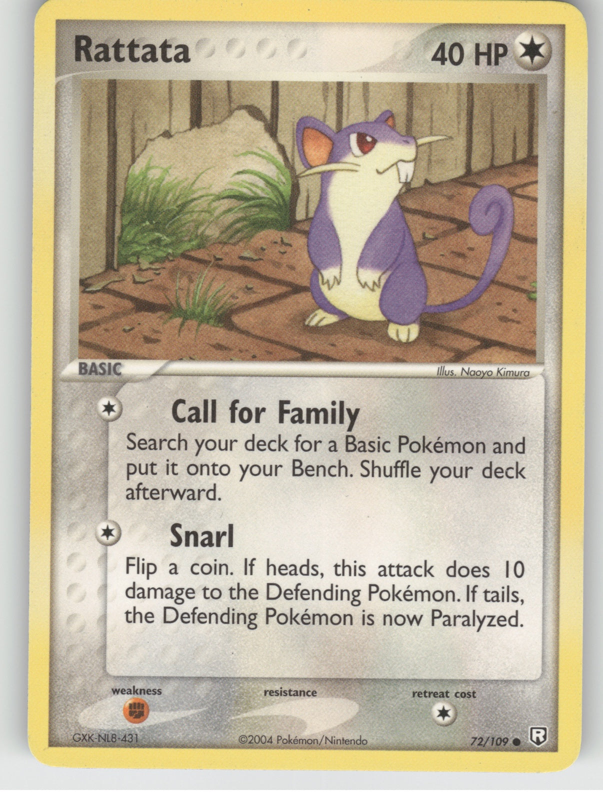 Rattata Common EX Team Rocket Returns 72/109 NM