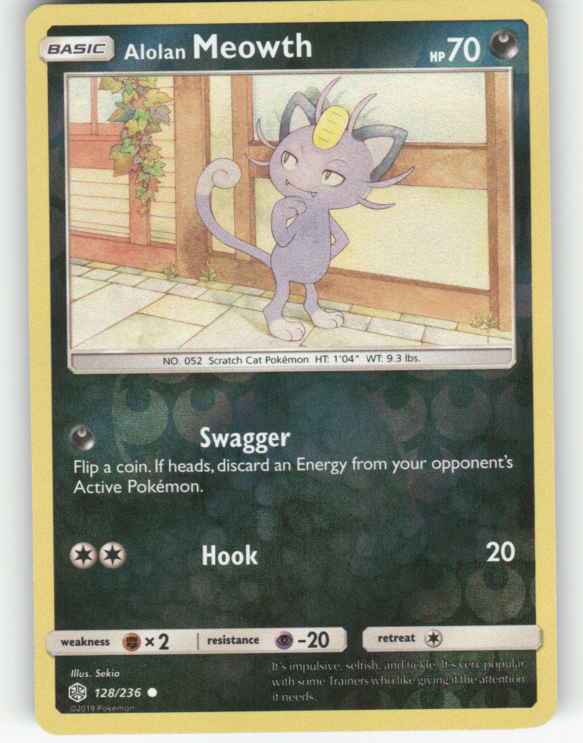 Alolan Meowth Reverse Holo Common SM - Cosmic Eclipse 128/236 NM