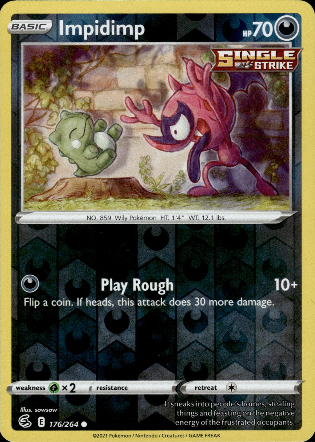 Impidimp Reverse Holo Common SWSH08: Fusion Strike 176/264 NM