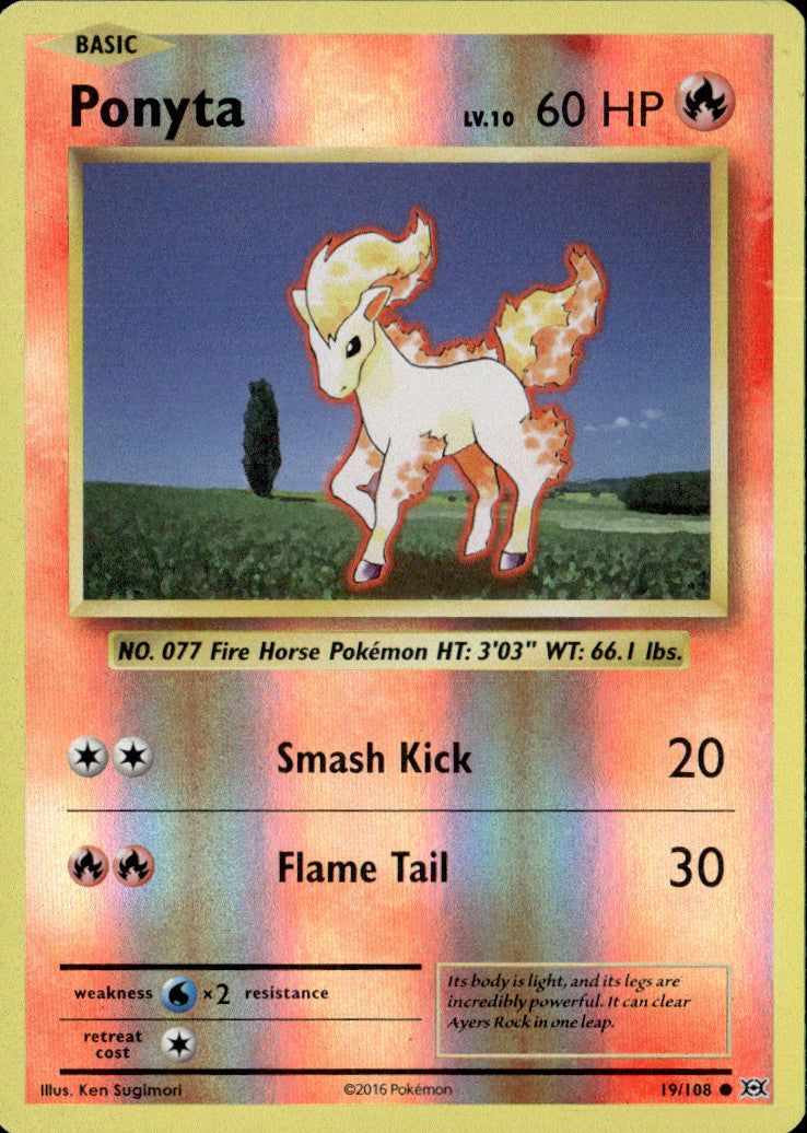 Ponyta Reverse Holo Common XY - Evolutions 19/108 NM