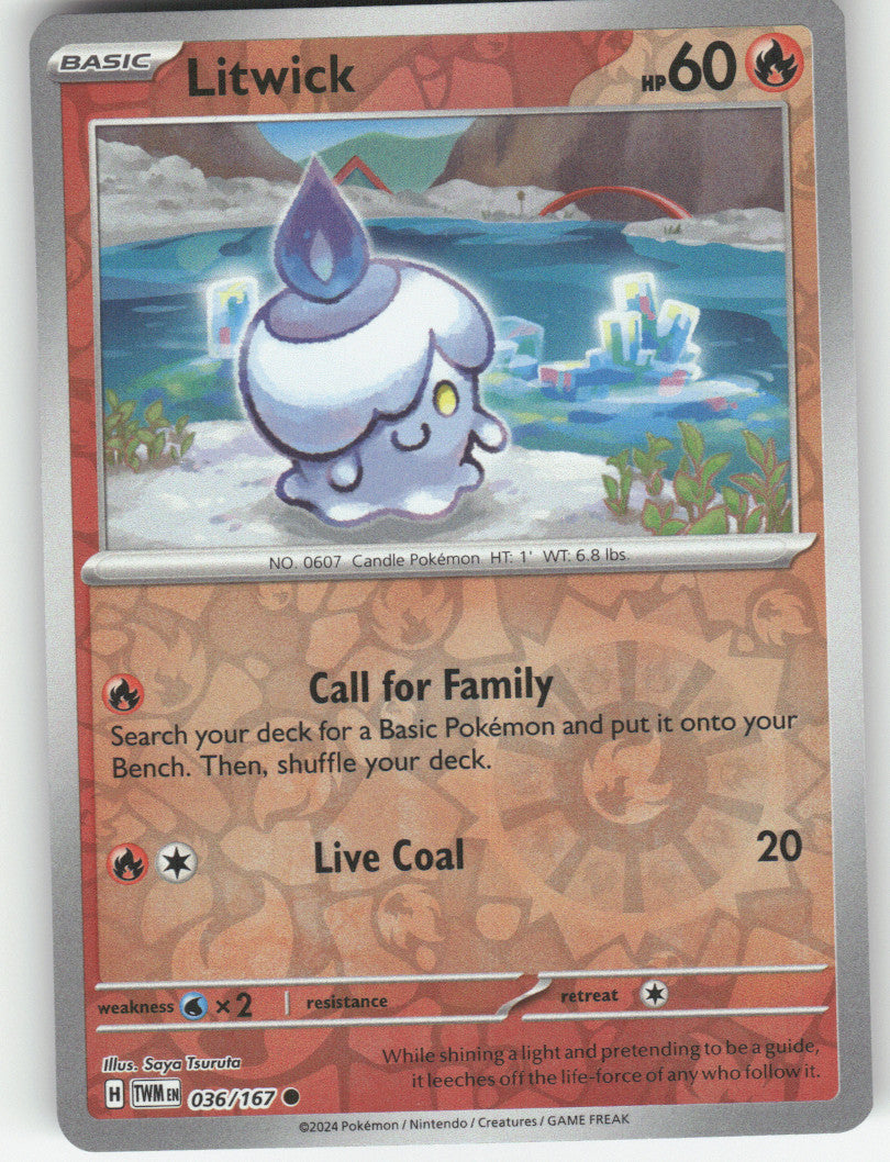 Litwick Reverse Holo Common SV06: Twilight Masquerade 036/167 NM