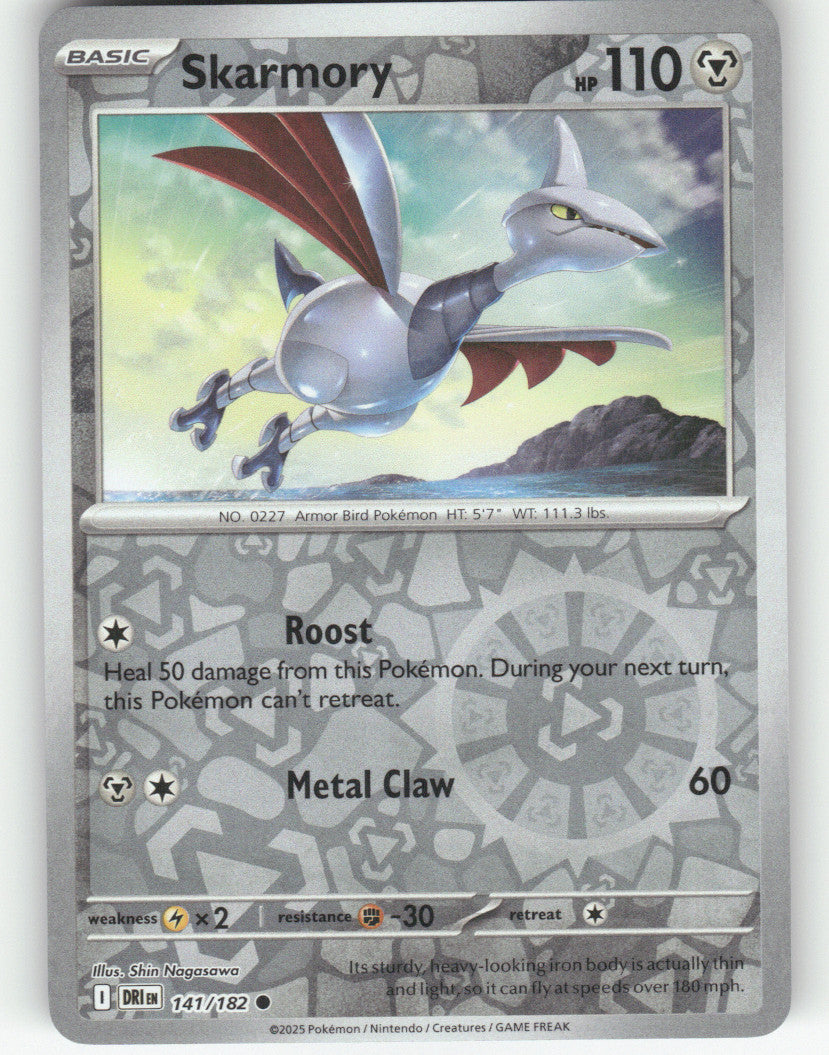 Skarmory Reverse Holo Common SV10: Destined Rivals 141/182 NM