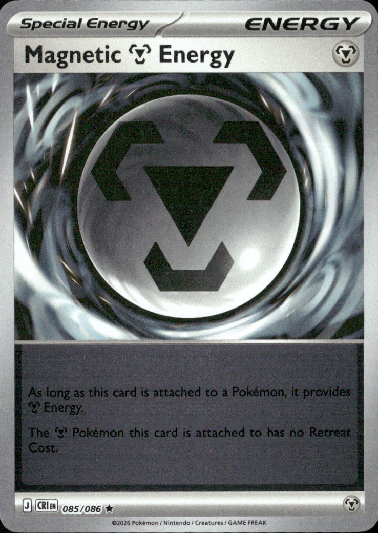 Magnetic M Energy Reverse Holo Rare ME04: Chaos Rising 085/086 NM